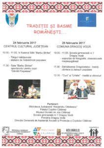 Centrul Cultural Județean Călărași: „Tradiții și basme românești...” 24 – 25 februarie 2017
